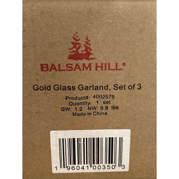 Balsam Hill Garland Gold Silver Glass Tinsel Metallic - Total 13 Ft Length - Picture 3 of 3